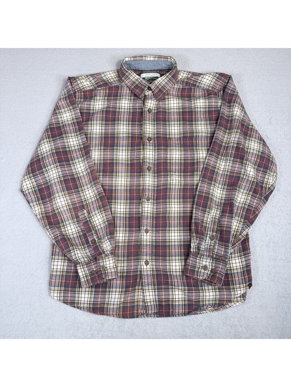 Woolrich Woolen Mills MEN Shirt Red Black Buffalo Plaid Check LARGE